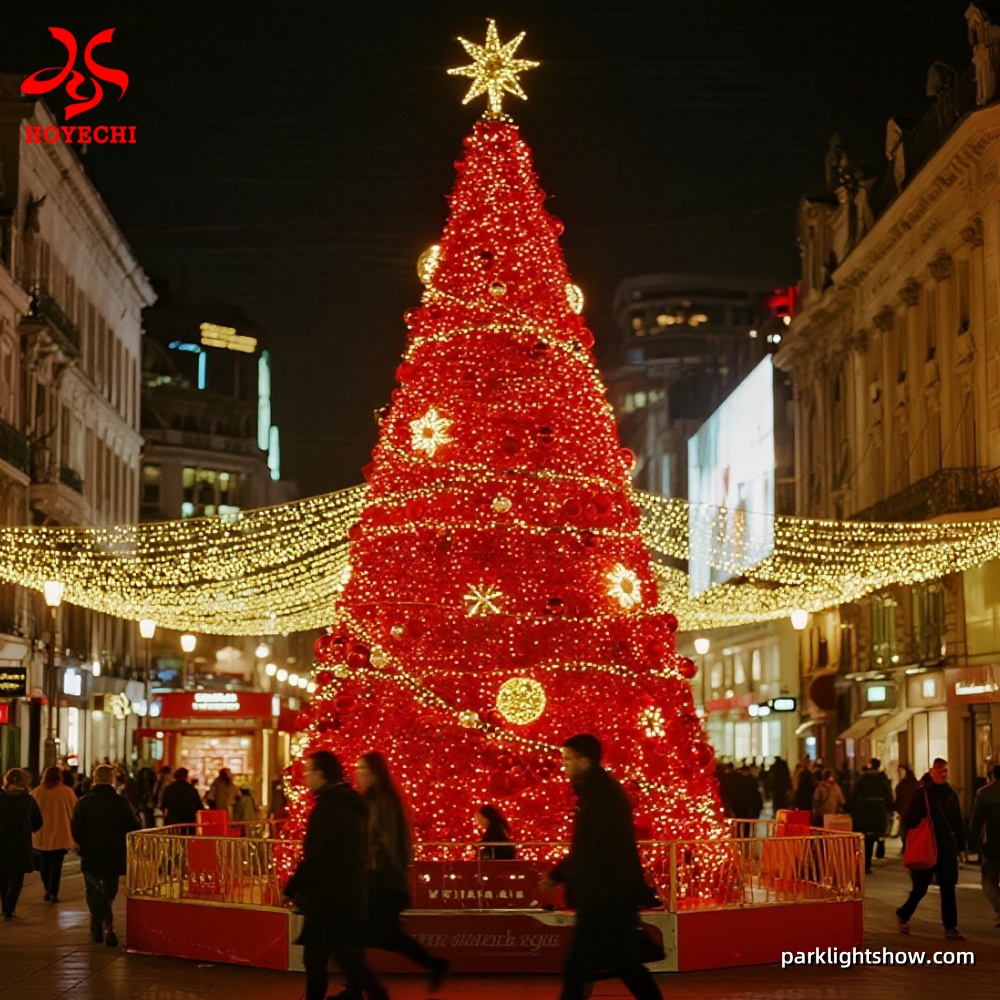 Customizable Large PVC Artificial Christmas Tree with Lights