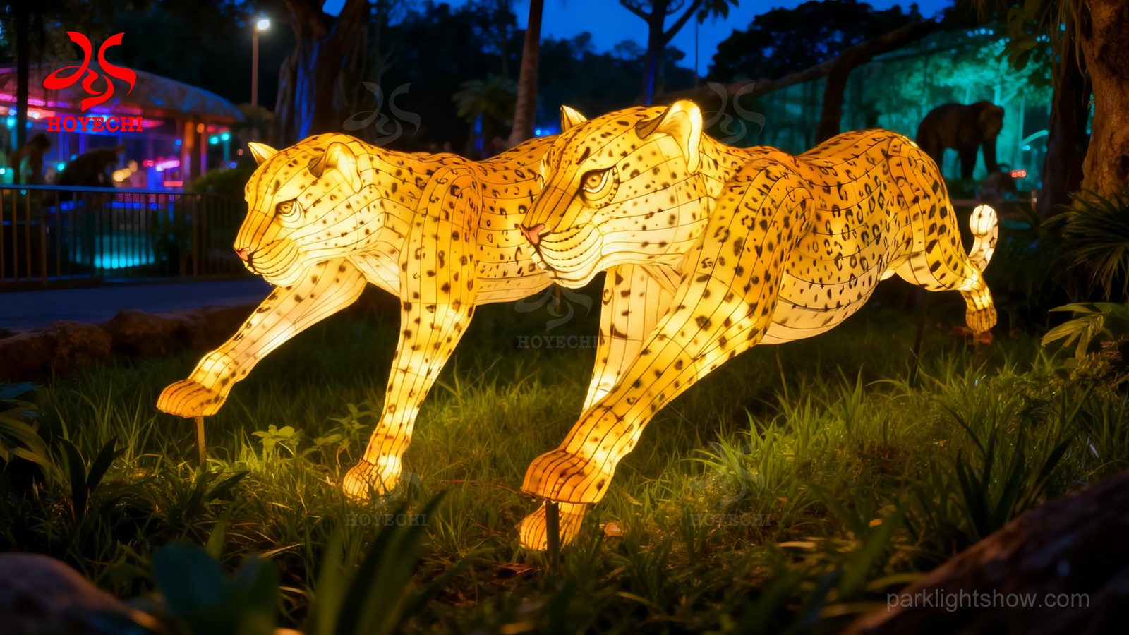 HOYECHI Chinese lantern Festive Animal leopard shape decoration lamp for Park business