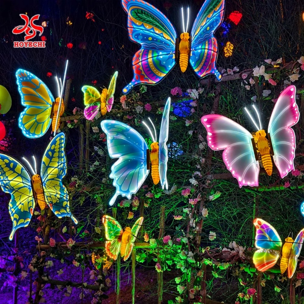 Warm Color Insect Rectangular Light High Quality Dynamic Interactive Insect Light Installation for Parks ...