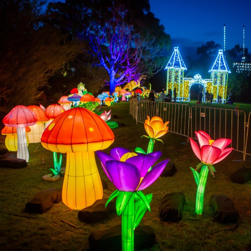 large lantern festival light show installation in public park for night tourism