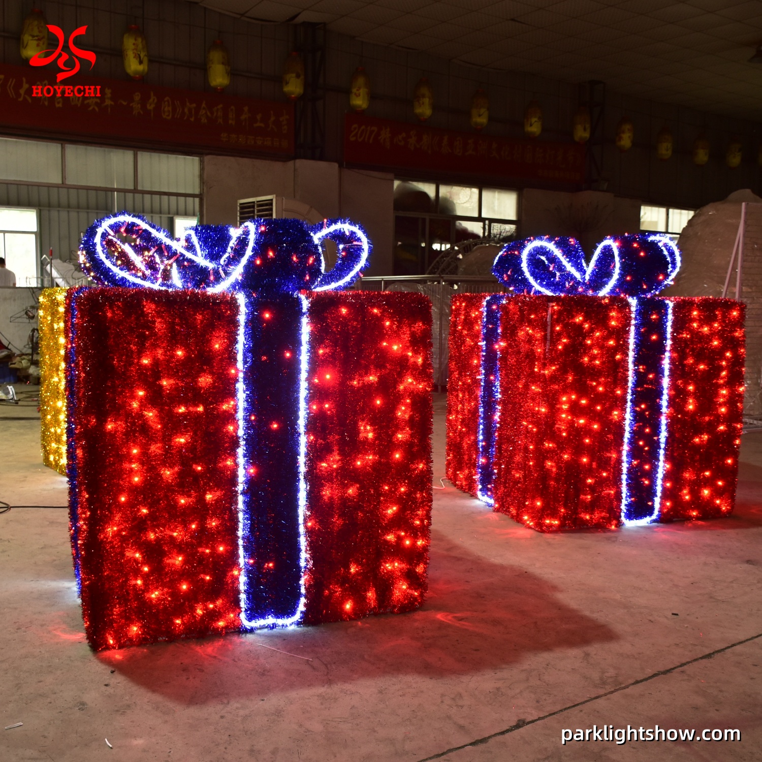 HOYECHI Christmas decoration 2m gift box decorative lights