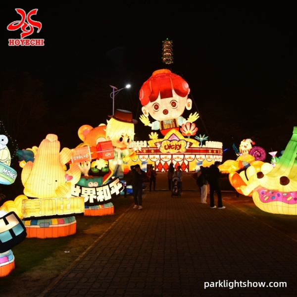 HOYECHI custom designed theme park night scene lighting layout decorative lighting