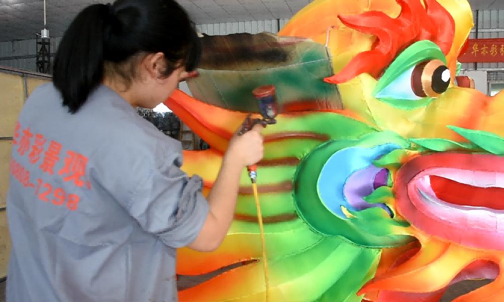 Hand-Painted Giant Chinese Dragon Lantern