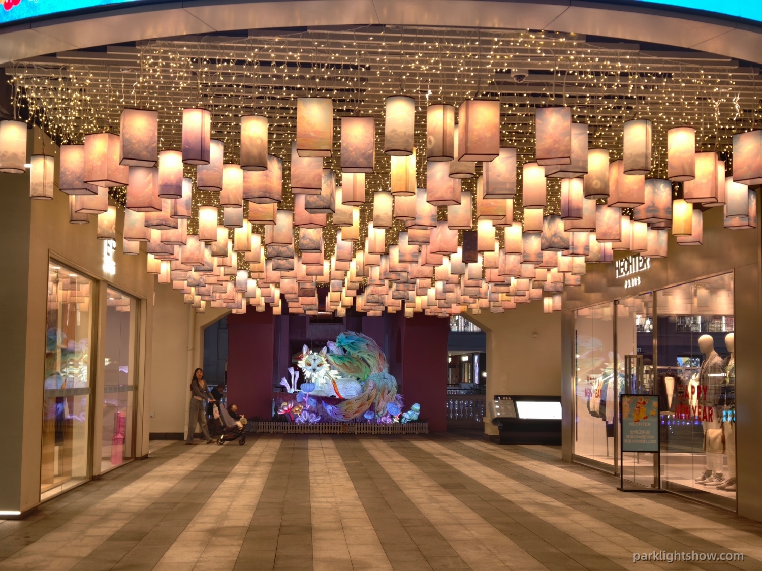 Lantern Passage Leading to Main Display in Commercial Plaza