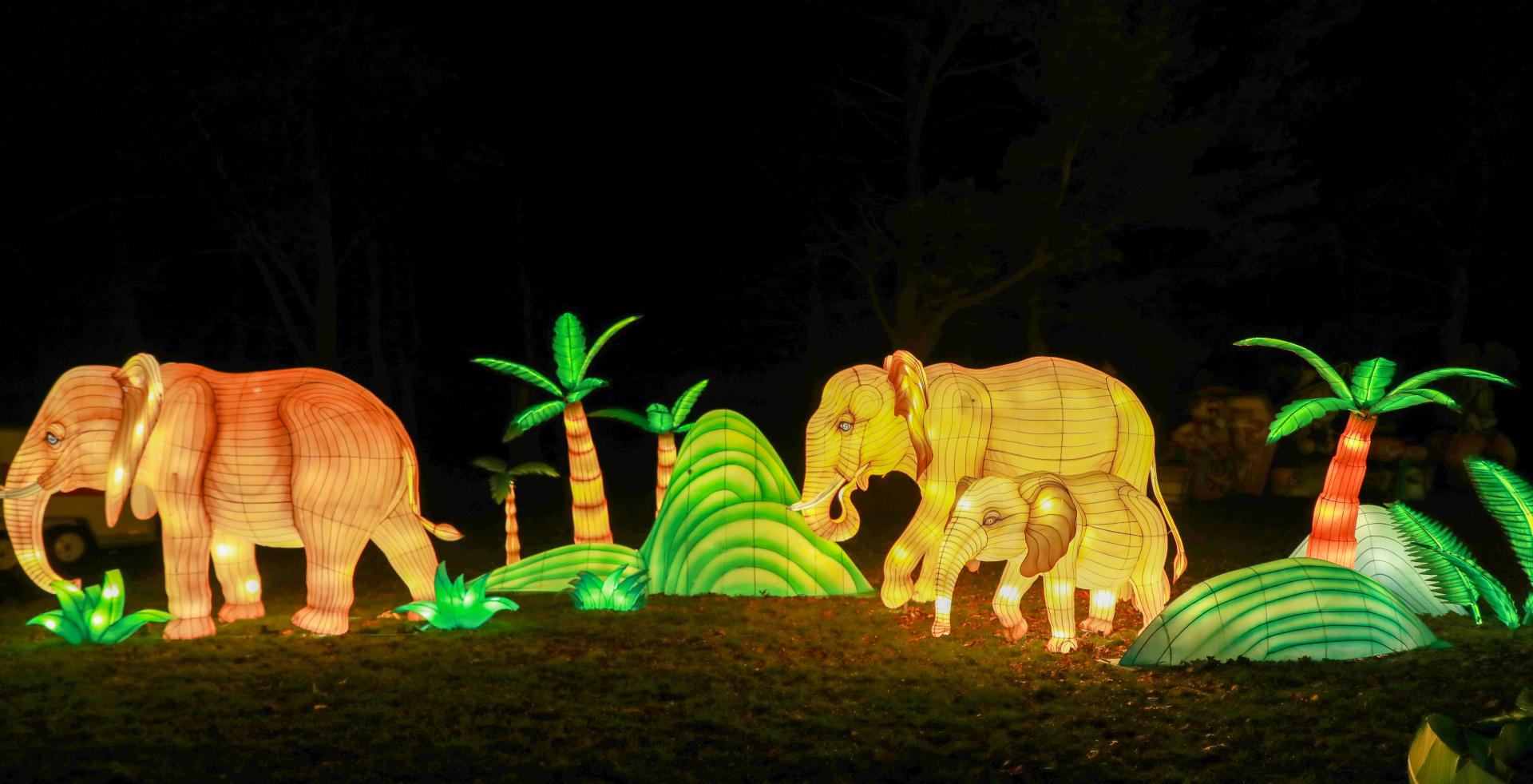 Custom Elephant Lantern Display Μεγάλης Κλίμακας Έκθεση Φεστιβάλ Φαναριών από το ParkLightShow