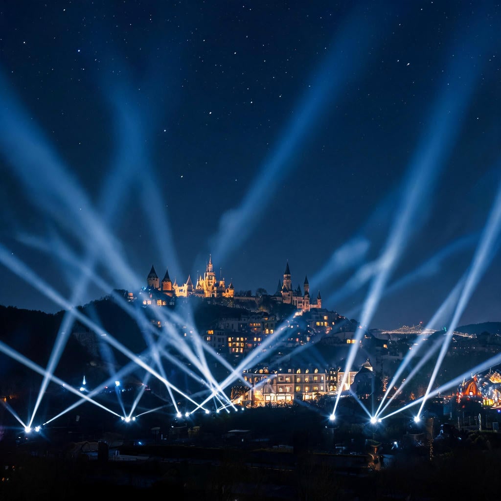 Outdoor Sky Beam Moving Head Lights for Mountain Landmark Illumination