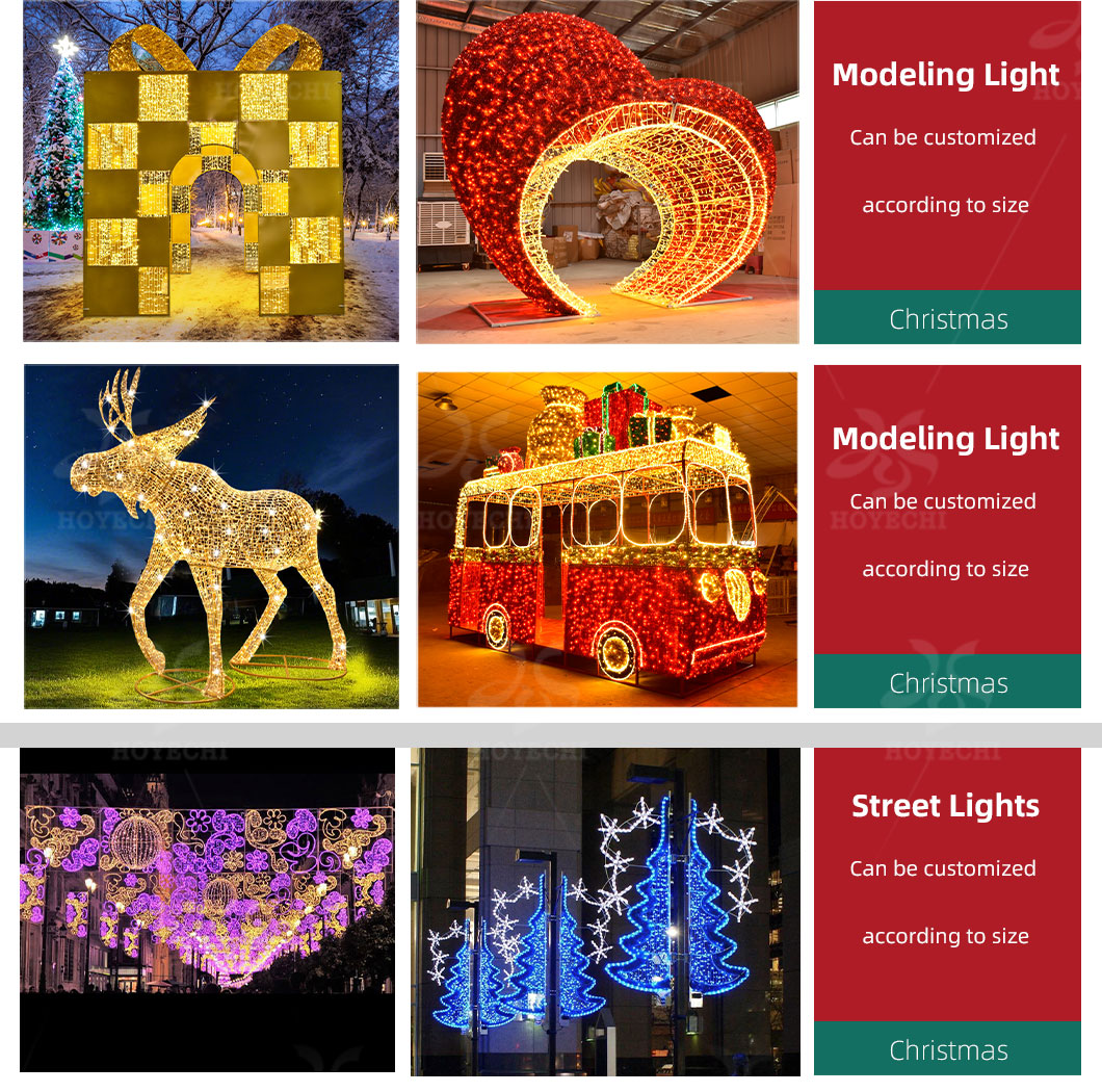 HOYECHI Christmas Outdoor Decoration Ball Shape Light with Arch Door and Bow